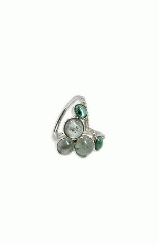 Gemstone Chevron Diamond Ring - Alice & Chains Jewelry, Houston Jewelry Designer