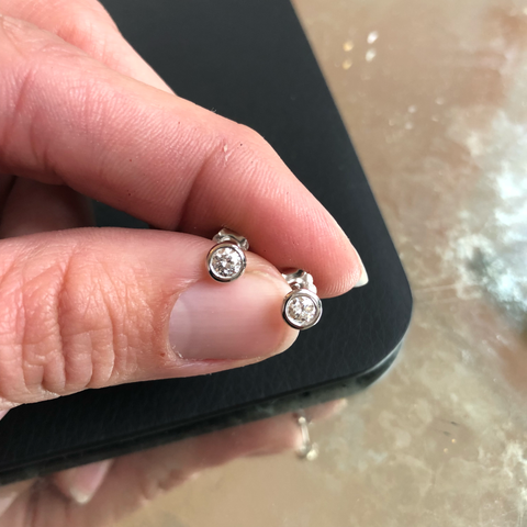 Post Diamond Earrings - Alice & Chains Jewelry, Houston Jewelry Designer