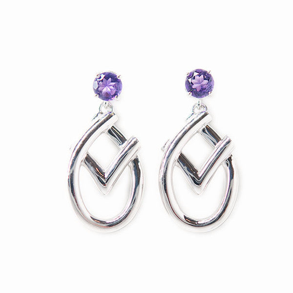 Gemstone Celtic Silver Earrings - Alice & Chains Jewelry, Houston Jewelry Designer
