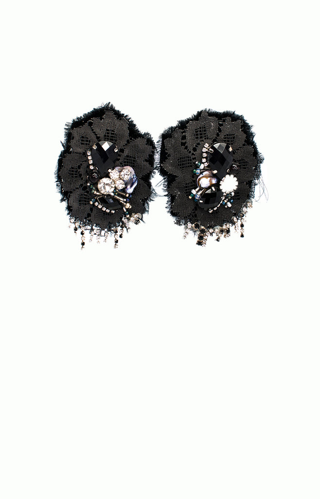 Black Lace Couture Earrings - Alice & Chains Jewelry, Houston Jewelry Designer