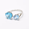 Double Oval Topaz Silver Ring - Alice & Chains Jewelry, Houston Jewelry Designer