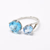 Double Oval Topaz Silver Ring - Alice & Chains Jewelry, Houston Jewelry Designer