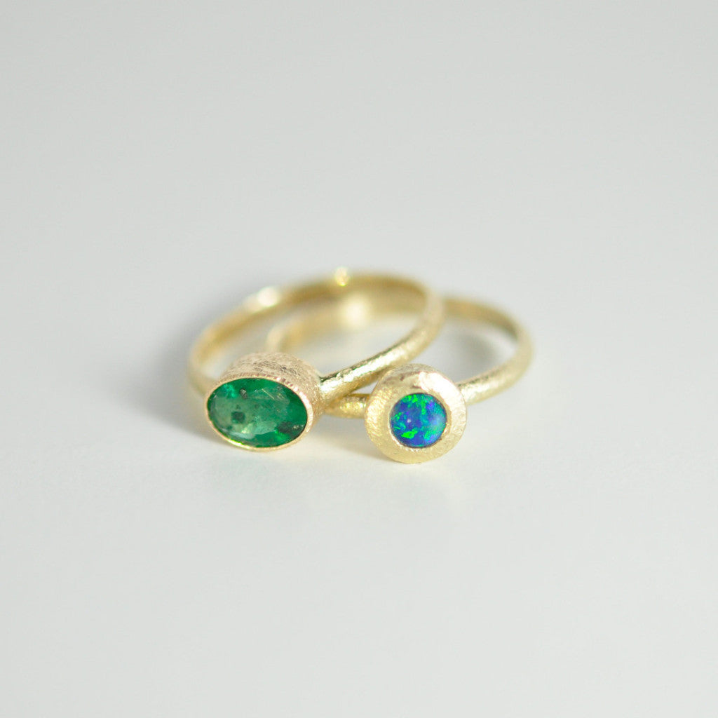 Emerald-Opal Rings - Alice & Chains Jewelry, Houston Jewelry Designer