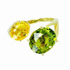 Double Oval Emerald Tourmaline Gold Ring - Alice & Chains Jewelry, Houston Jewelry Designer