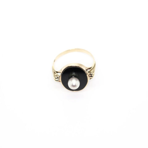 Onyx Pearl Ring - Alice & Chains Jewelry, Houston Jewelry Designer