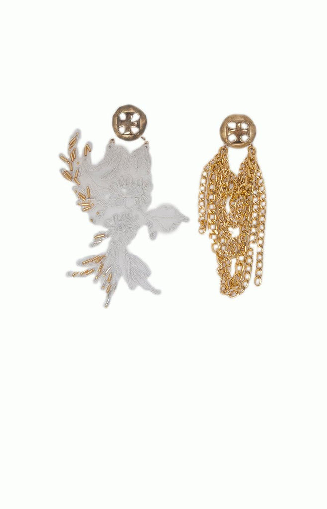 Laced in Madeira Couture Chain Lace Earrings - Alice & Chains Jewelry, Houston Jewelry Designer