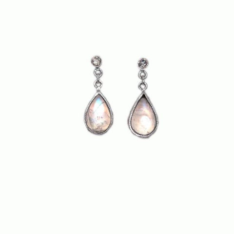 Moonstone Diamond Earrings - Alice & Chains Jewelry, Houston Jewelry Designer