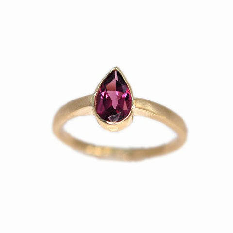 Ruby Pear Ring - Alice & Chains Jewelry, Houston Jewelry Designer