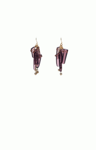 Purple & Red Couture Earrings - Alice & Chains Jewelry, Houston Jewelry Designer