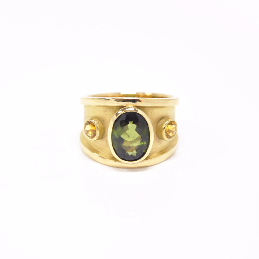 Tourmaline 18K Gold Ring - Alice & Chains Jewelry, Houston Jewelry Designer