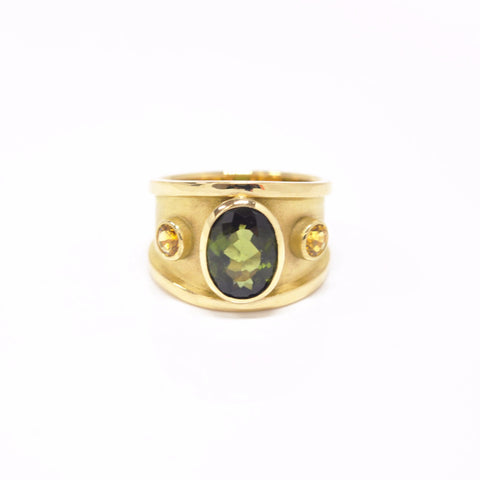 Tourmaline 18K Gold Ring - Alice & Chains Jewelry, Houston Jewelry Designer