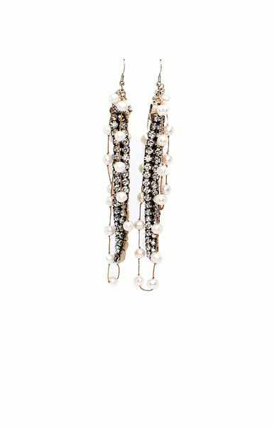Vintage Pearls & Sparkles Earrings - Alice & Chains Jewelry, Houston Jewelry Designer